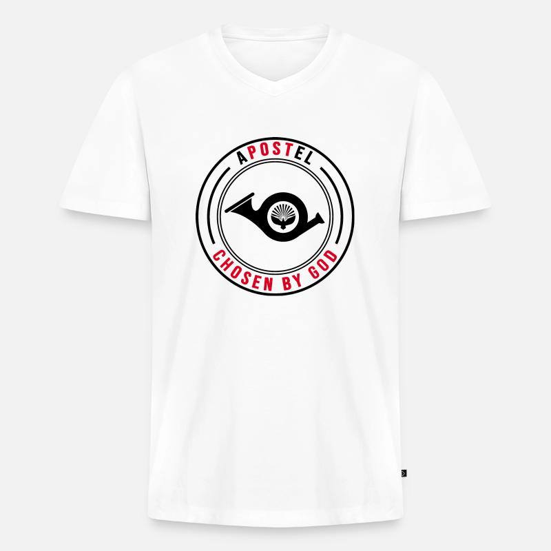 post briefträger postbote apostel - Männer Premium Bio T-Shirt mit V-Ausschnitt - Weiß