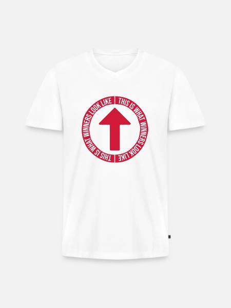 What Winners Look Like - Men's Premium Organic T-shirt with V-neck - white