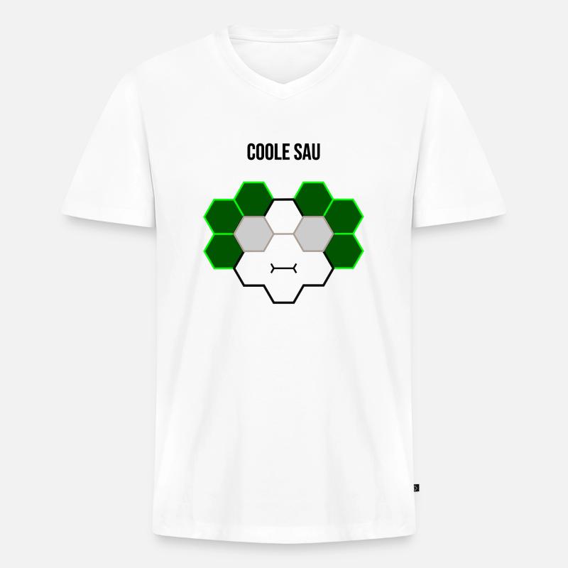 Coole Sau - Männer Premium Bio T-Shirt mit V-Ausschnitt - Weiß