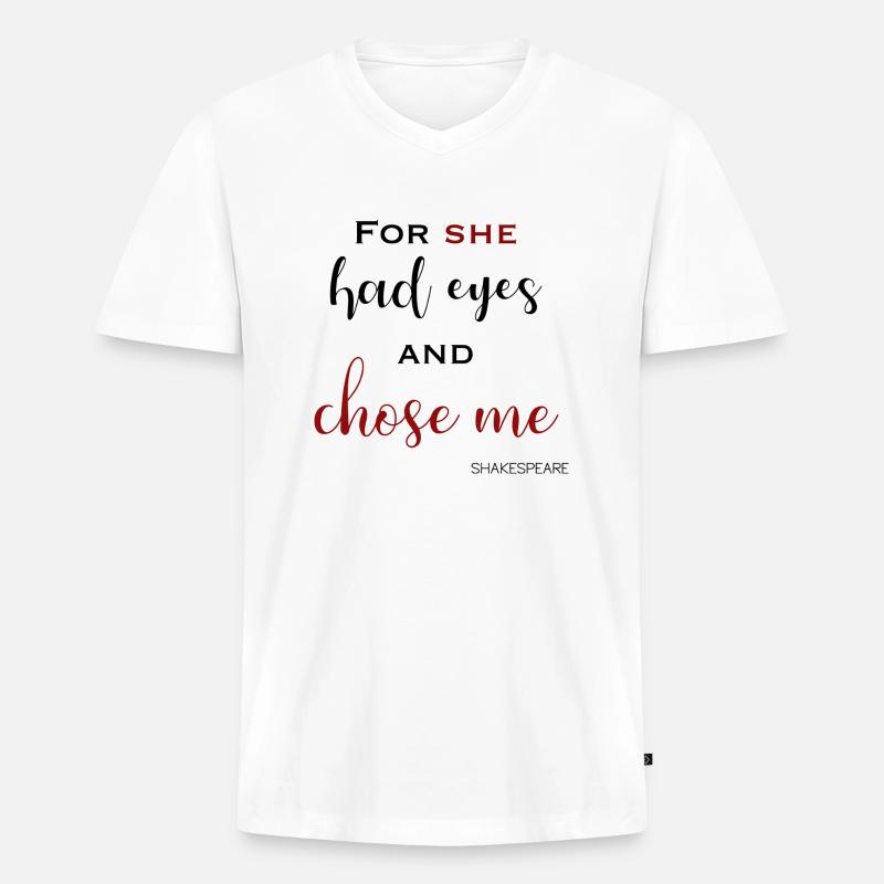 Shakespeares Satz - Männer Premium Bio T-Shirt mit V-Ausschnitt - Weiß