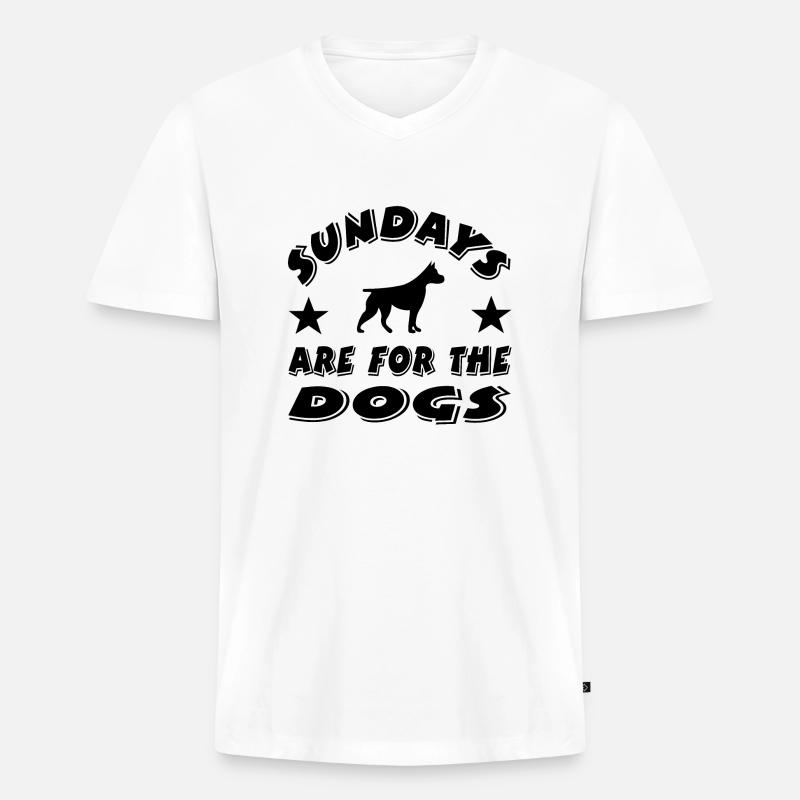 Hunde - Männer Premium Bio T-Shirt mit V-Ausschnitt - Weiß