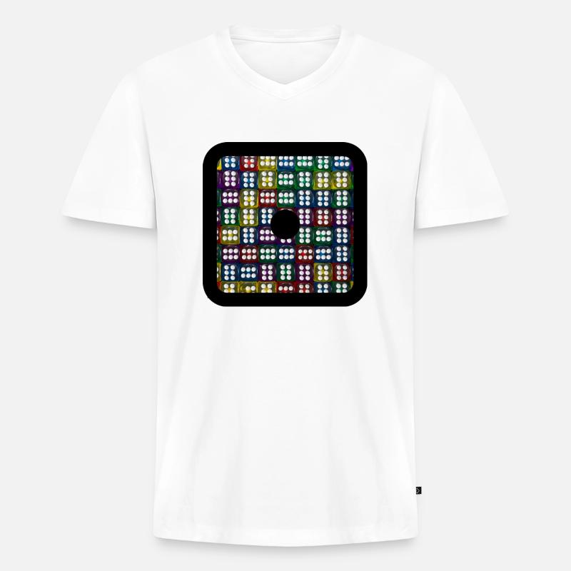 Cubesss 2 - Männer Premium Bio T-Shirt mit V-Ausschnitt - Weiß