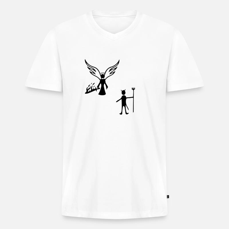 Konfrontation - Männer Premium Bio T-Shirt mit V-Ausschnitt - Weiß