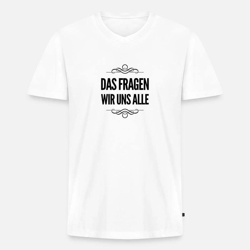 das ist ein Rätsel - Männer Premium Bio T-Shirt mit V-Ausschnitt - Weiß