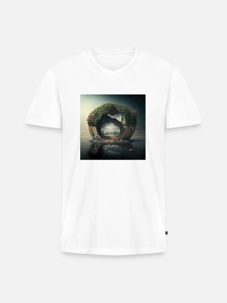 Landschaft der Welt n°8 - Männer Premium Bio T-Shirt mit V-Ausschnitt - Weiß