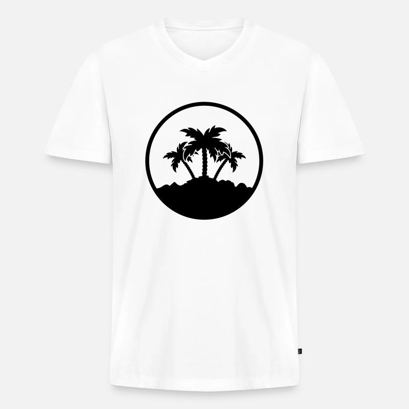 palmen design - Männer Premium Bio T-Shirt mit V-Ausschnitt - Weiß