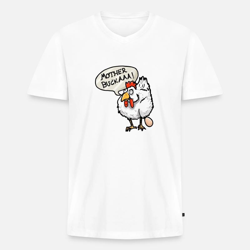 Mutter bukaaa!! - Männer Premium Bio T-Shirt mit V-Ausschnitt - Weiß