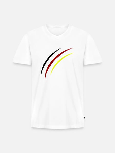 Claws Germany - Men's Premium Organic T-shirt with V-neck - white