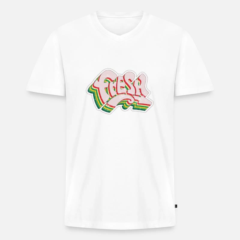 Fresh Graffiti - Männer Premium Bio T-Shirt mit V-Ausschnitt - Weiß