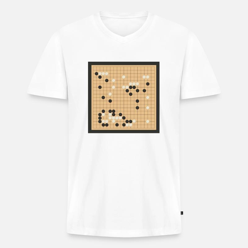 boardgame chess backgammon game night - Männer Premium Bio T-Shirt mit V-Ausschnitt - Weiß
