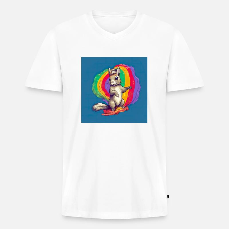 Pride LGBT Eichhörnchen - Männer Premium Bio T-Shirt mit V-Ausschnitt - Weiß