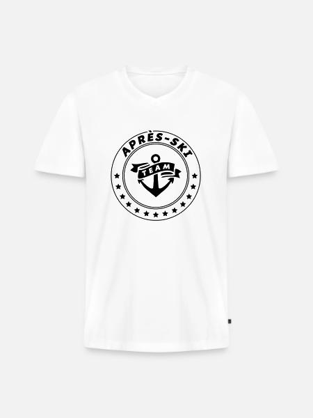 Après Ski Team Anker - Men's Premium Organic T-shirt with V-neck - white