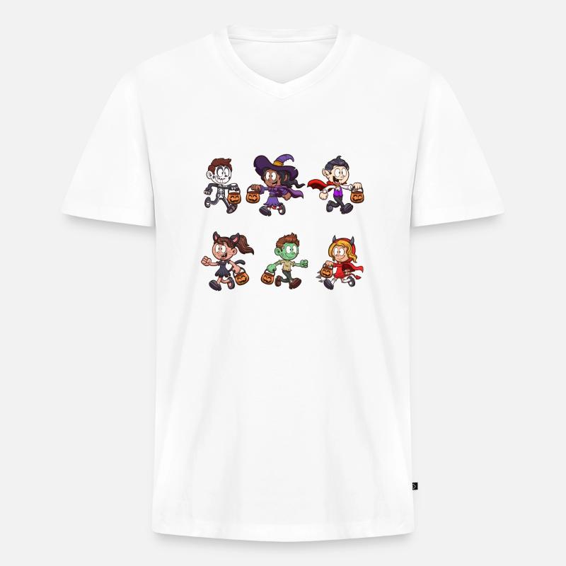 Süßes oder Saures für Kinder - Männer Premium Bio T-Shirt mit V-Ausschnitt - Weiß