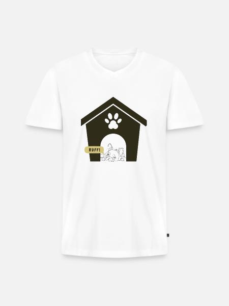 Ruff Day Hundedesign - Männer Premium Bio T-Shirt mit V-Ausschnitt - Weiß