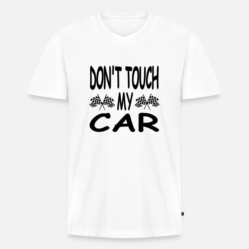 Auto - Männer Premium Bio T-Shirt mit V-Ausschnitt - Weiß