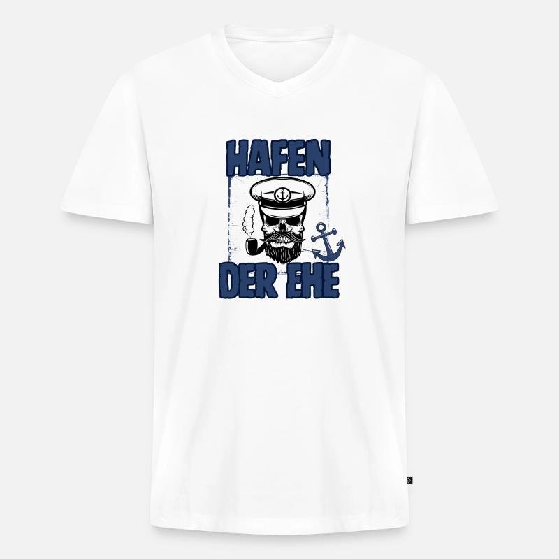 Hafen der Ehe - Männer Premium Bio T-Shirt mit V-Ausschnitt - Weiß