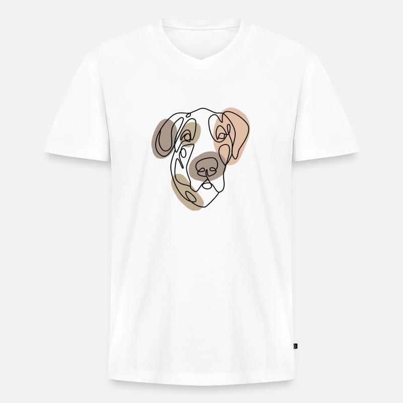 GREAT DANE, einzeilig retro - Männer Premium Bio T-Shirt mit V-Ausschnitt - Weiß