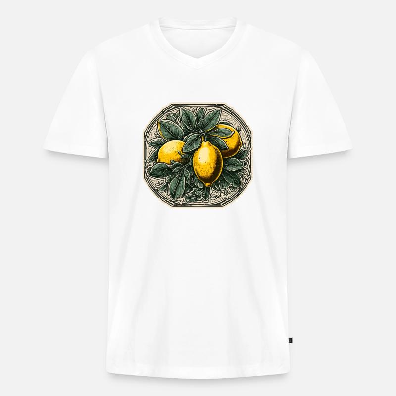Lebensmittel / Obst / Markt / Vitamine / Design - Männer Premium Bio T-Shirt mit V-Ausschnitt - Weiß