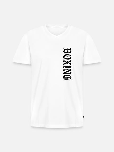 Boxing Retro - Men's Premium Organic T-shirt with V-neck - white