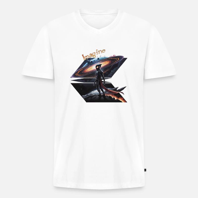 Interdimensionaler Außerirdischer - Männer Premium Bio T-Shirt mit V-Ausschnitt - Weiß