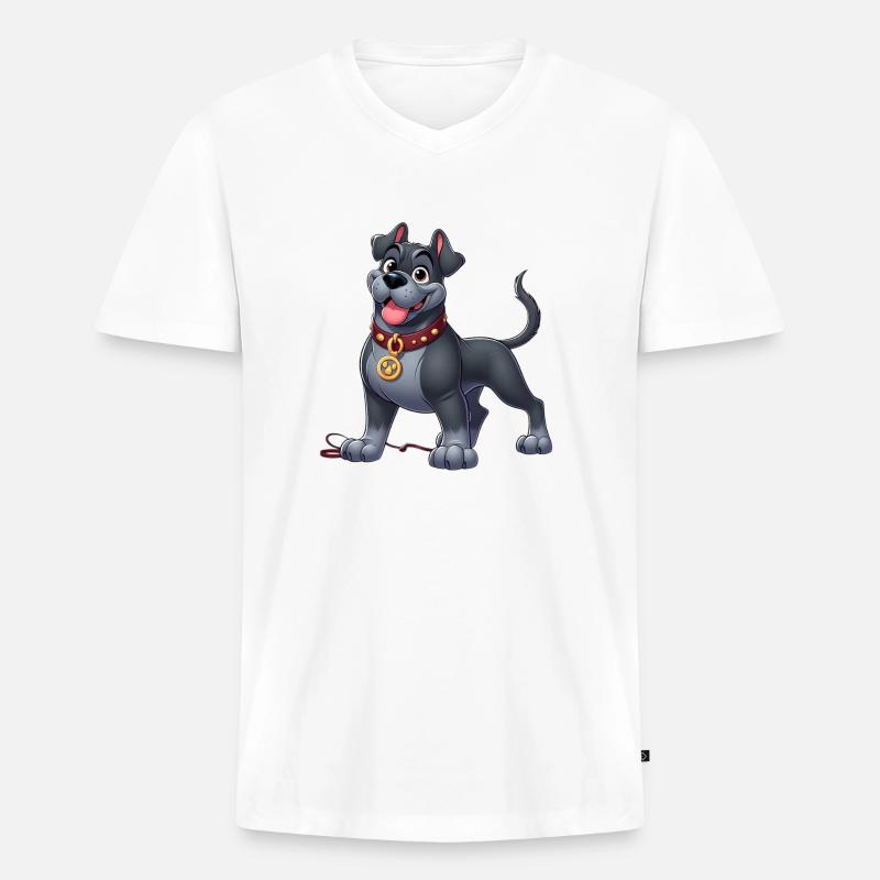 Cane Corso - Männer Premium Bio T-Shirt mit V-Ausschnitt - Weiß