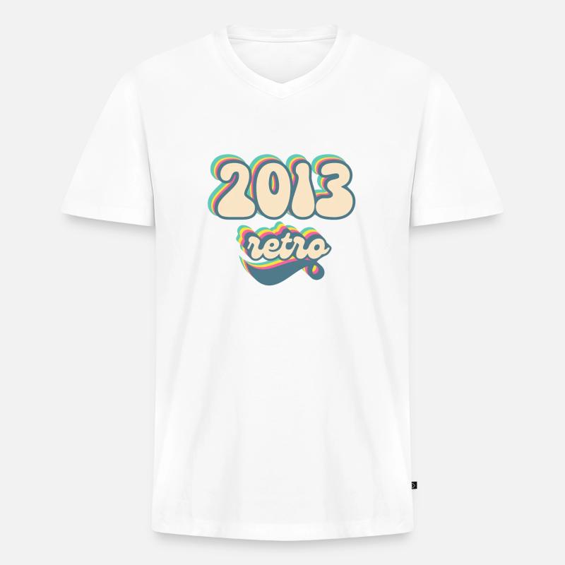 2013 Retro Geschenkidee - Männer Premium Bio T-Shirt mit V-Ausschnitt - Weiß