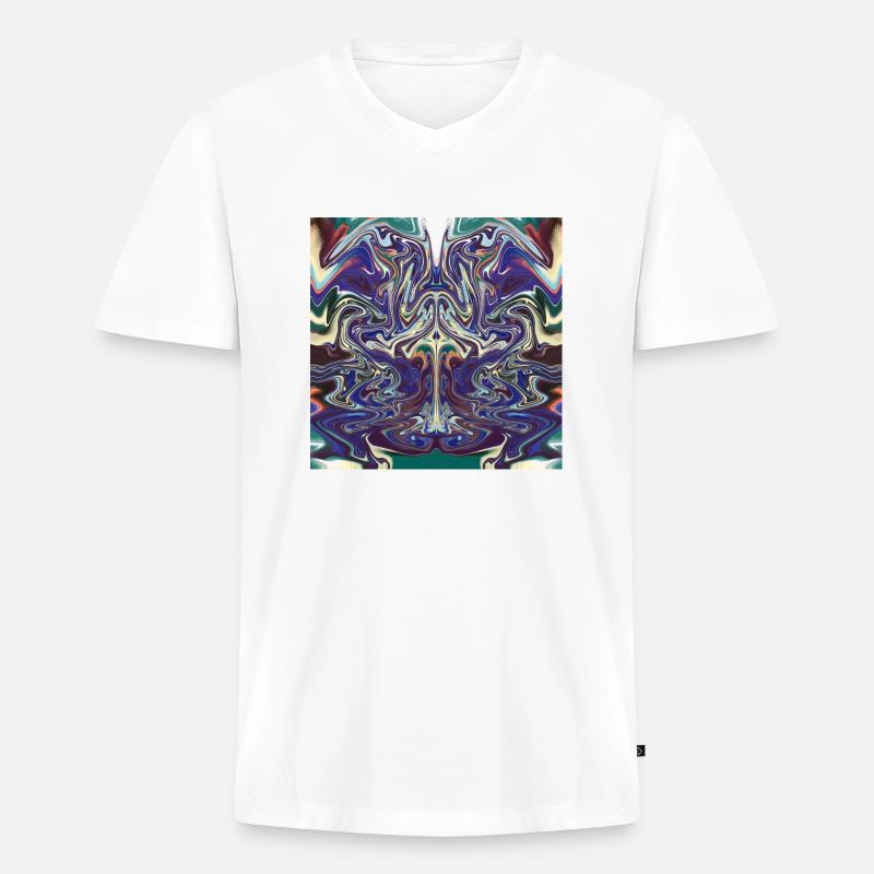Abstrakte mit ein Stier Muster - Männer Premium Bio T-Shirt mit V-Ausschnitt - Weiß