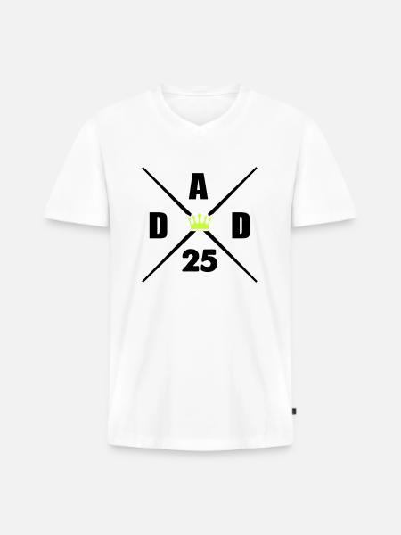 dad 25 - Men's Premium Organic T-shirt with V-neck - white