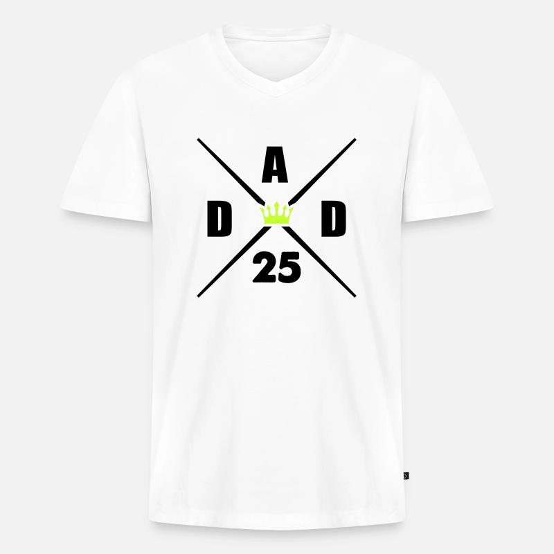 dad 25 - Männer Premium Bio T-Shirt mit V-Ausschnitt - Weiß