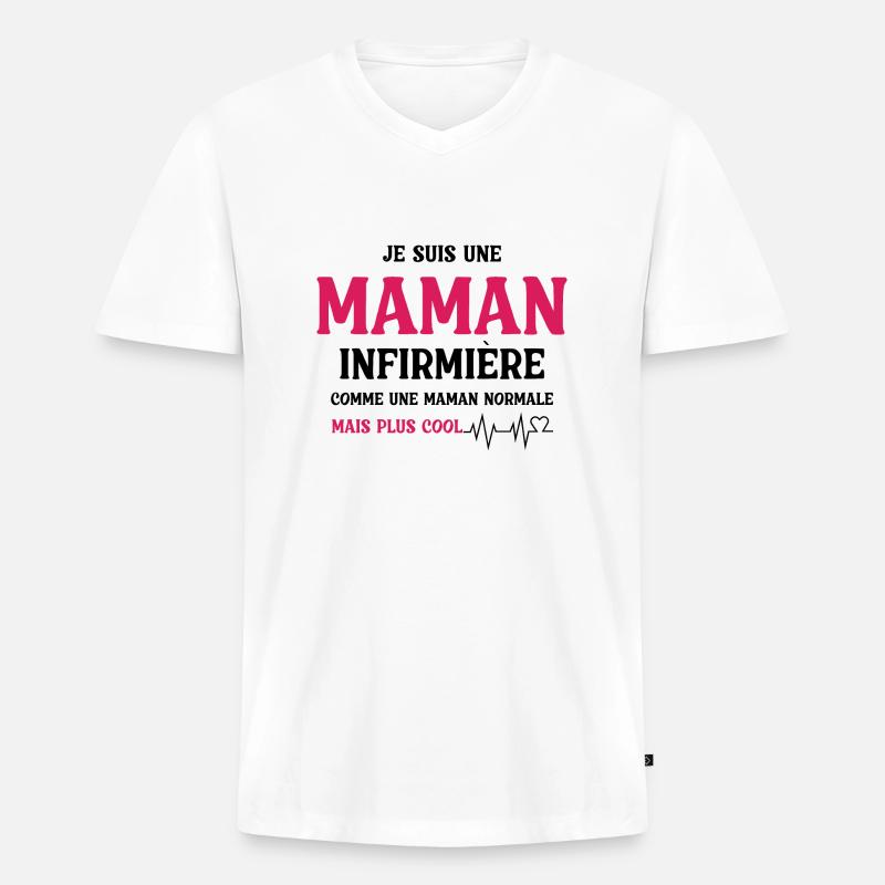 Ich bin eine Krankenschwester - Männer Premium Bio T-Shirt mit V-Ausschnitt - Weiß