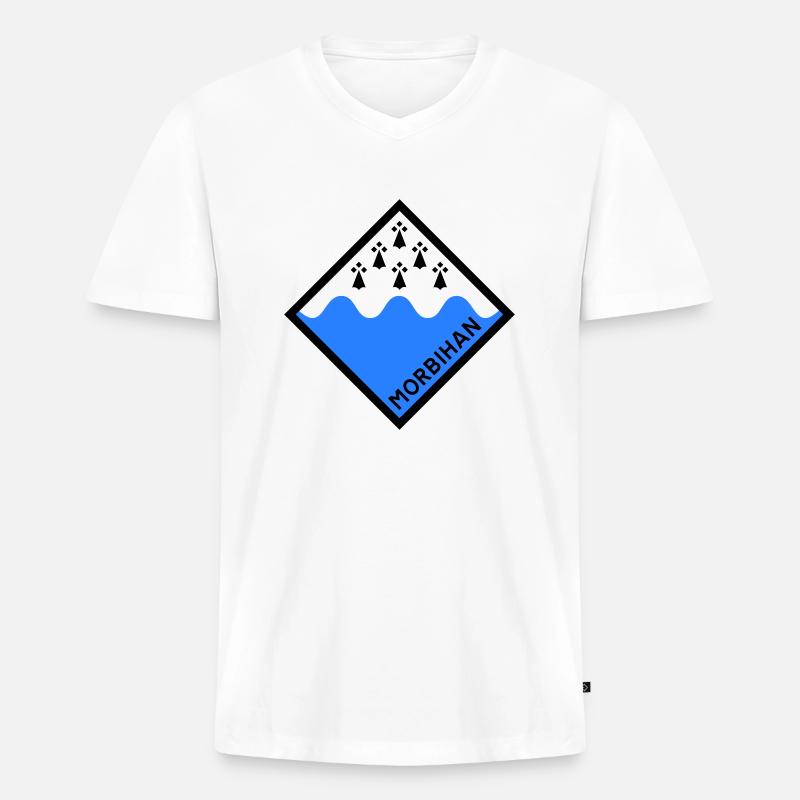 Morbihan - Männer Premium Bio T-Shirt mit V-Ausschnitt - Weiß