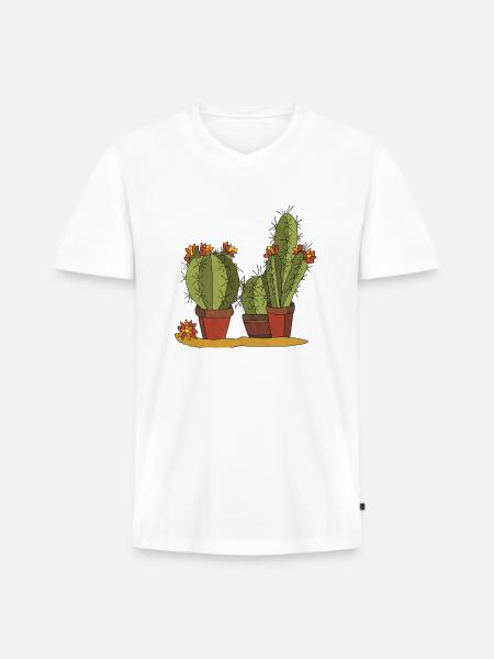 Blumen - Männer Premium Bio T-Shirt mit V-Ausschnitt - Weiß