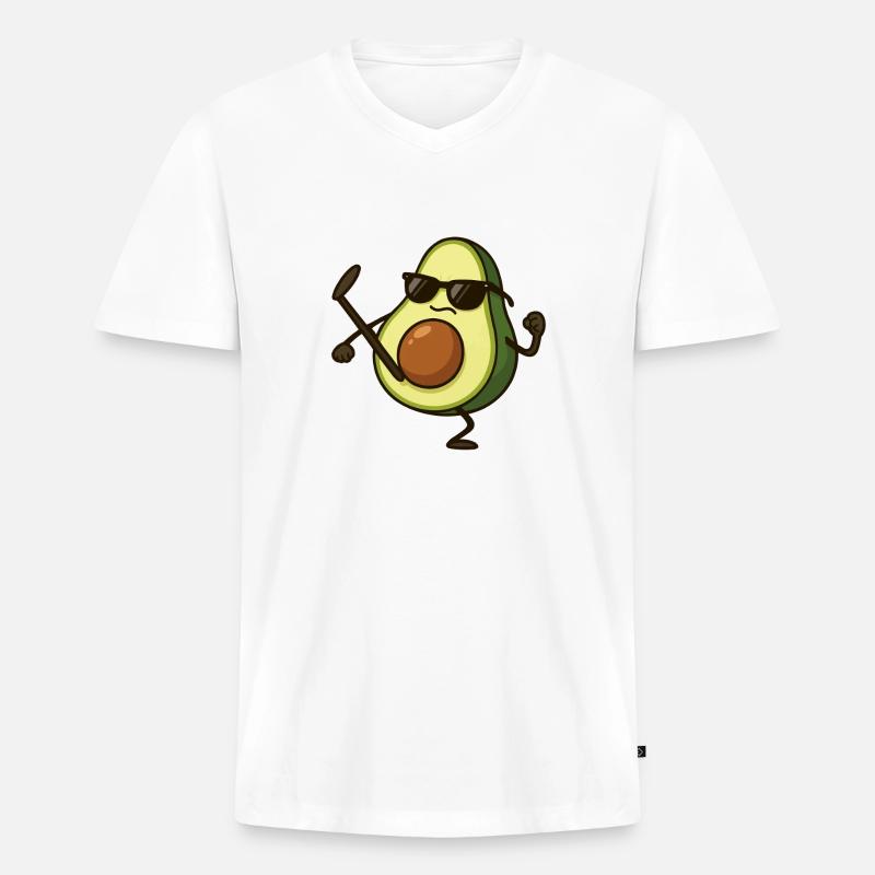 avocado karate - Männer Premium Bio T-Shirt mit V-Ausschnitt - Weiß