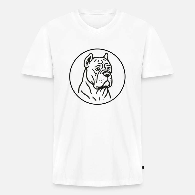 Cane Corso - Männer Premium Bio T-Shirt mit V-Ausschnitt - Weiß
