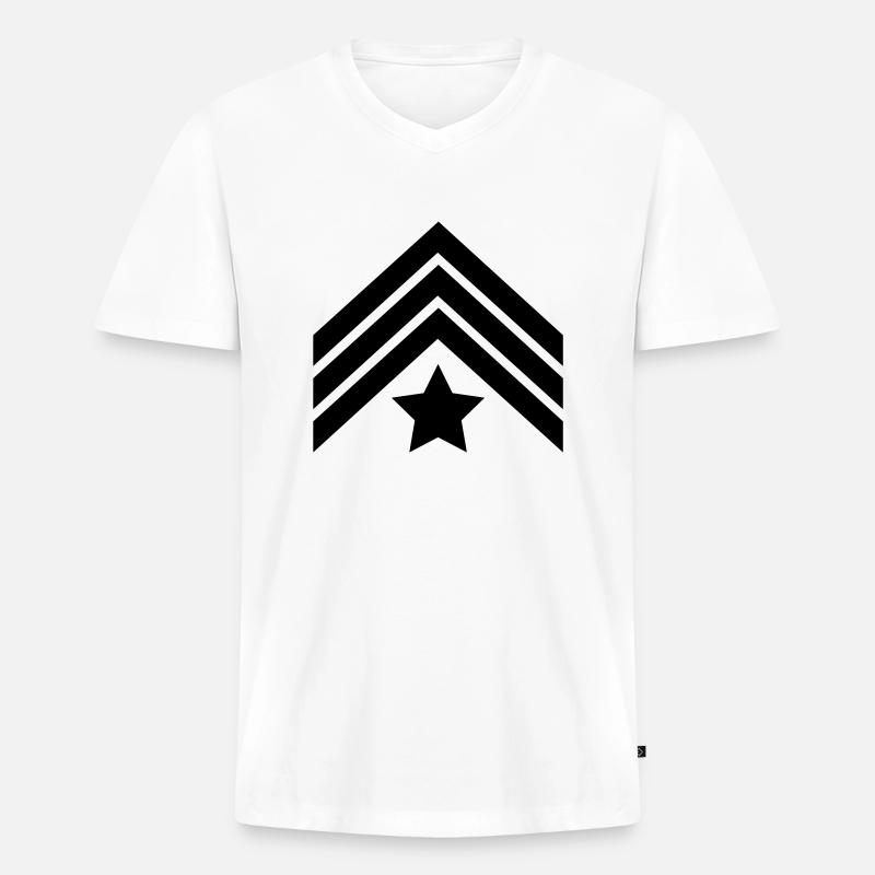 sergeant__f1 - Männer Premium Bio T-Shirt mit V-Ausschnitt - Weiß