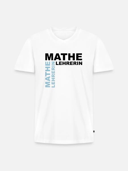 Mathe Lehrerin - V2 - Männer Premium Bio T-Shirt mit V-Ausschnitt - Weiß