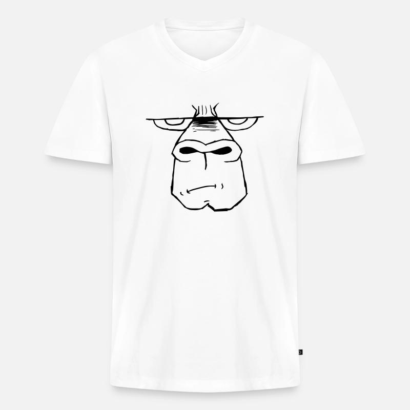 Ape - Männer Premium Bio T-Shirt mit V-Ausschnitt - Weiß