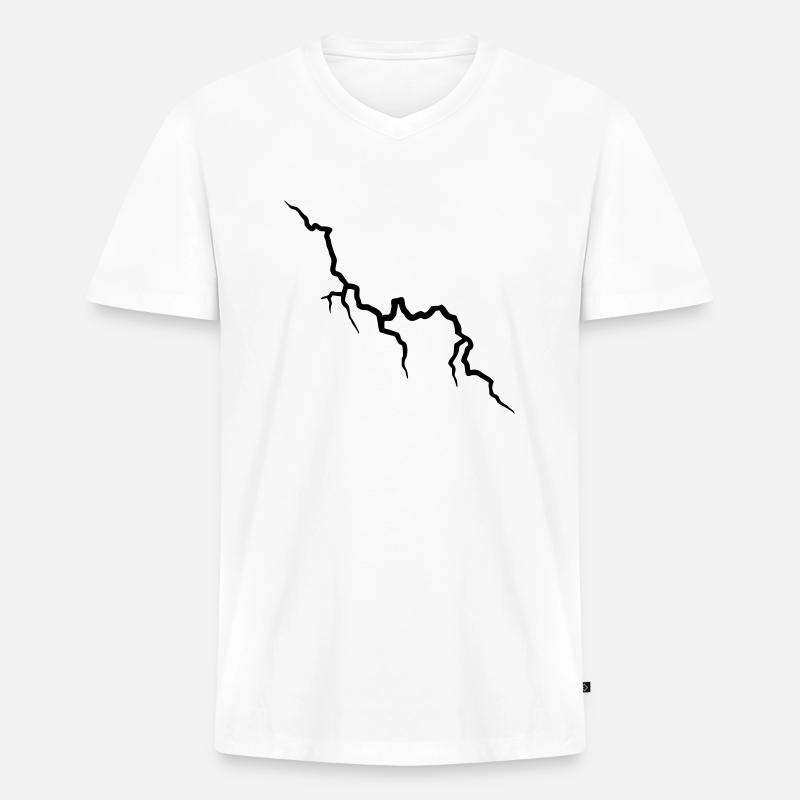 blitz_lightning - Männer Premium Bio T-Shirt mit V-Ausschnitt - Weiß