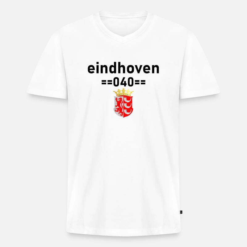 eindhoven 040mit waffe eindhoven - Männer Premium Bio T-Shirt mit V-Ausschnitt - Weiß