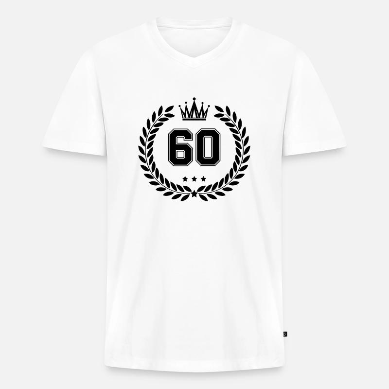 wappen 60 - Männer Premium Bio T-Shirt mit V-Ausschnitt - Weiß