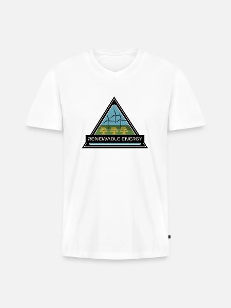 renewable energy - Männer Premium Bio T-Shirt mit V-Ausschnitt - Weiß