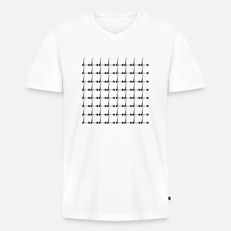 E-Scooter E-Roller Scooter - Männer Premium Bio T-Shirt mit V-Ausschnitt - Weiß