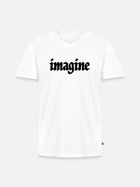 Imagine - Men's Premium Organic T-shirt with V-neck - white