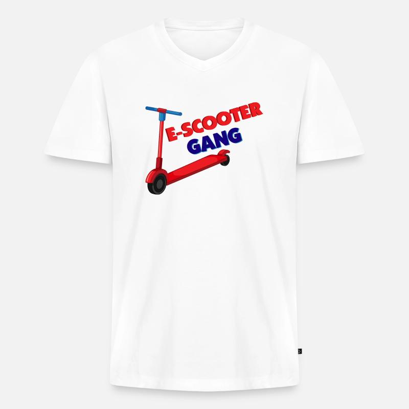 E-Scooter Roller Scooter - Männer Premium Bio T-Shirt mit V-Ausschnitt - Weiß