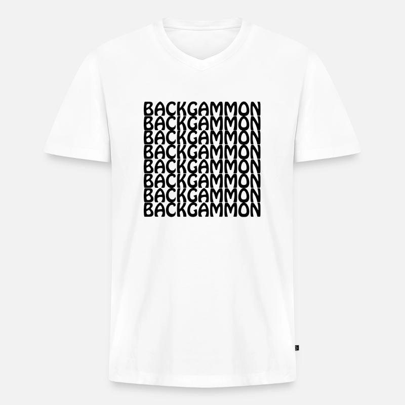 boardgame chess backgammon game night - Männer Premium Bio T-Shirt mit V-Ausschnitt - Weiß