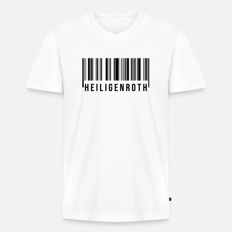 Heiligenroth Westerwald - Männer Premium Bio T-Shirt mit V-Ausschnitt - Weiß
