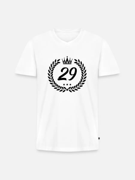 wappen 29 - Männer Premium Bio T-Shirt mit V-Ausschnitt - Weiß