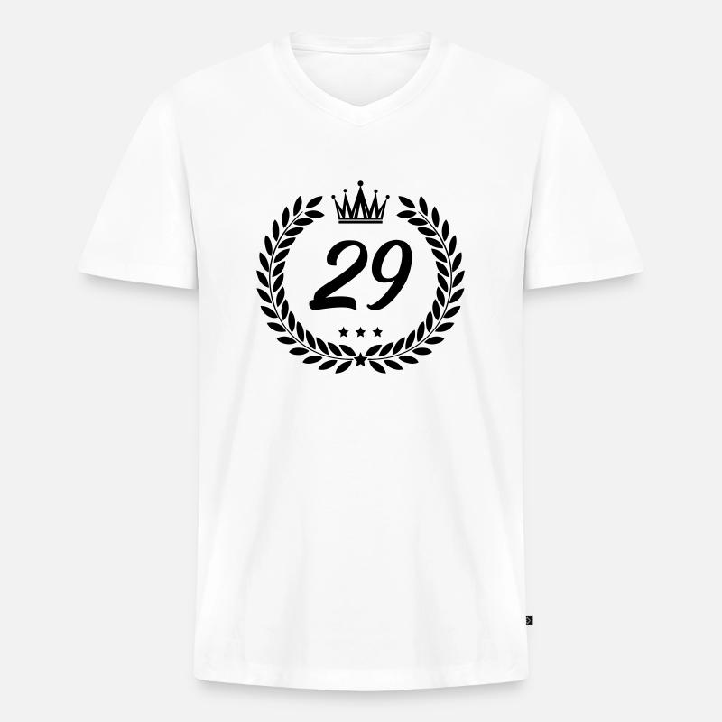 wappen 29 - Männer Premium Bio T-Shirt mit V-Ausschnitt - Weiß