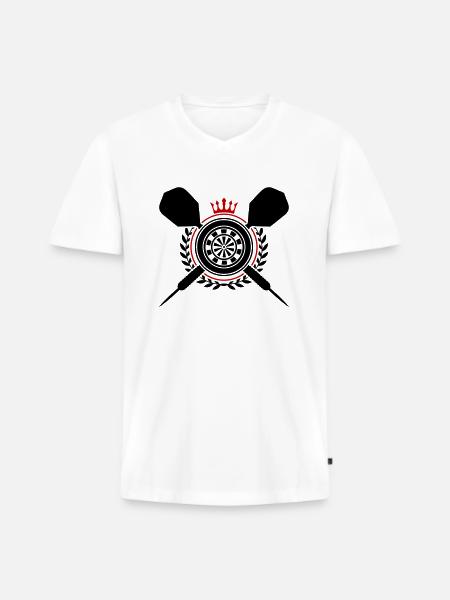 Dart Dart Dart Darttavla - Ekologisk premium-T-shirt med V-ringning herr - vit