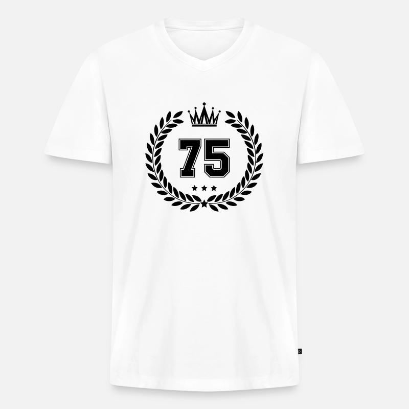 wappen 75 - Männer Premium Bio T-Shirt mit V-Ausschnitt - Weiß